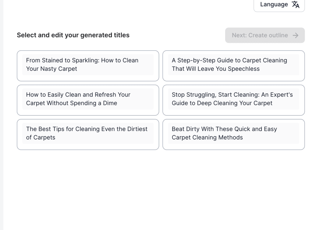 Unleashing the Power of AI: An In-Depth Look at Hypotenuse AI 8 Select and edit your generated titles