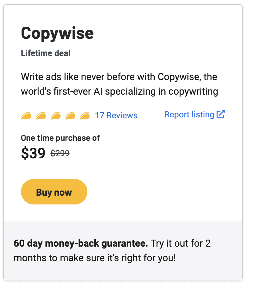 Copywise.AI: Create Ads Tailored to Each Audience Segment 7 appsumo copywise