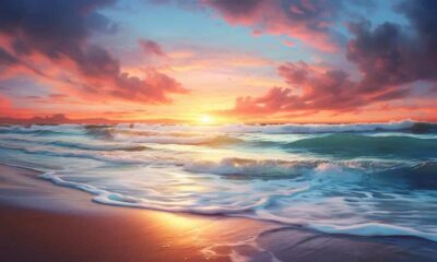 thorstenmeyer Create an image depicting a serene beach at sunse 26c38f77 f178 4edc 9a11 702a28fa47a5 IP394956 2